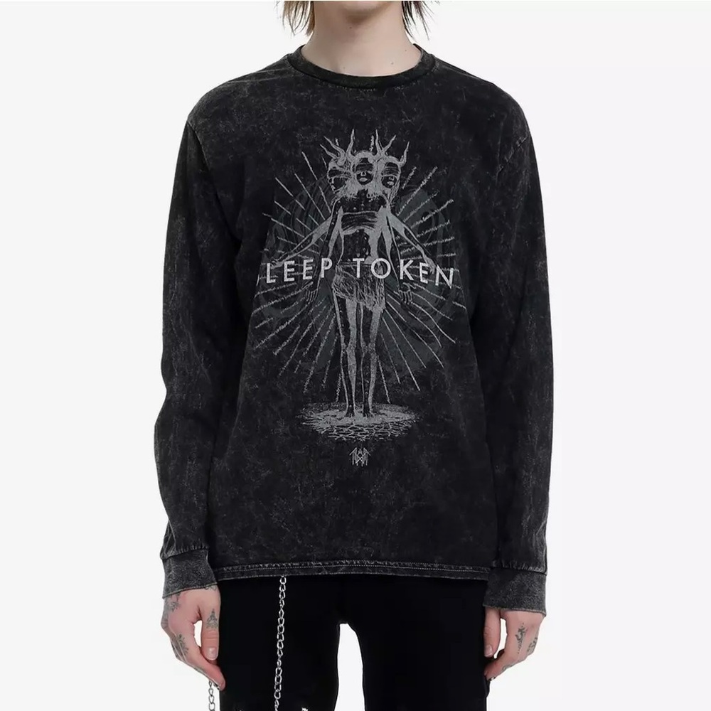 Unisex Sleep Token Rain Mineral Wash Long-Sleeve‎ Top Hot Topic